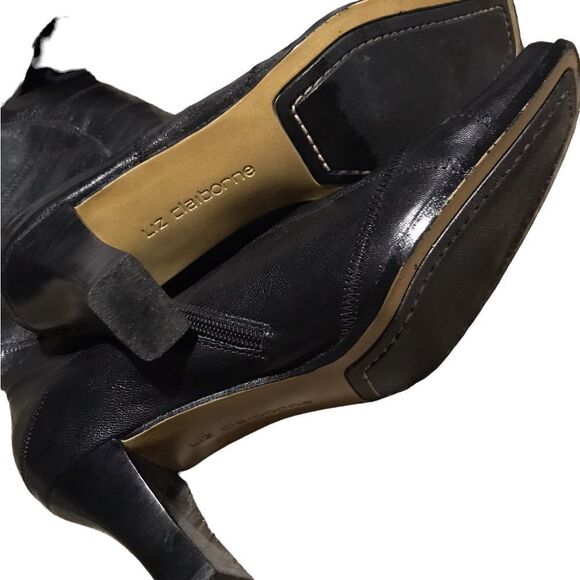 Liz Claiborne pieced black leather boots size 8.5 boots new never worn - Picture 4 of 5